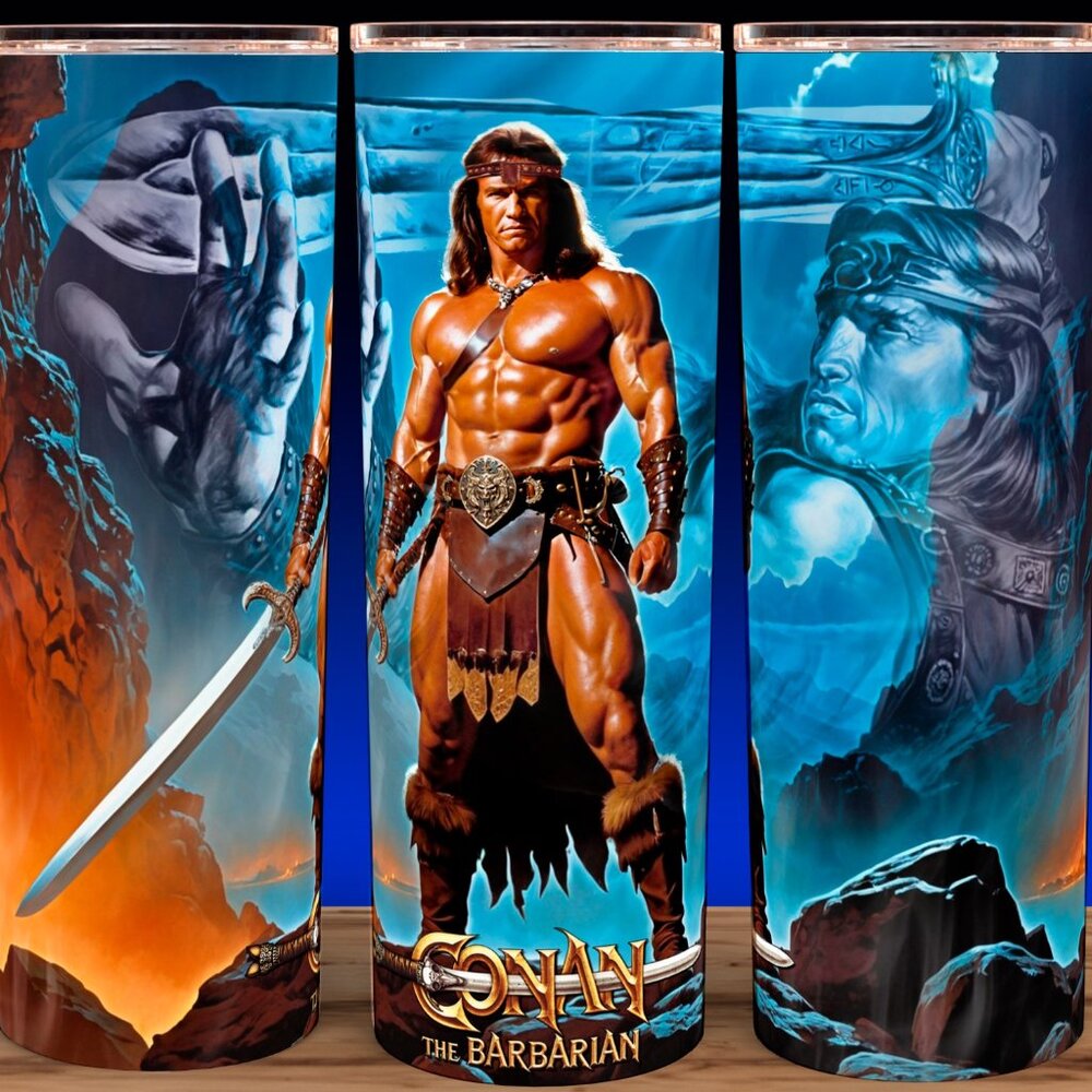 Conan the Barbarian 80s Arnold Schwarzenegger Cup Mug Tumbler